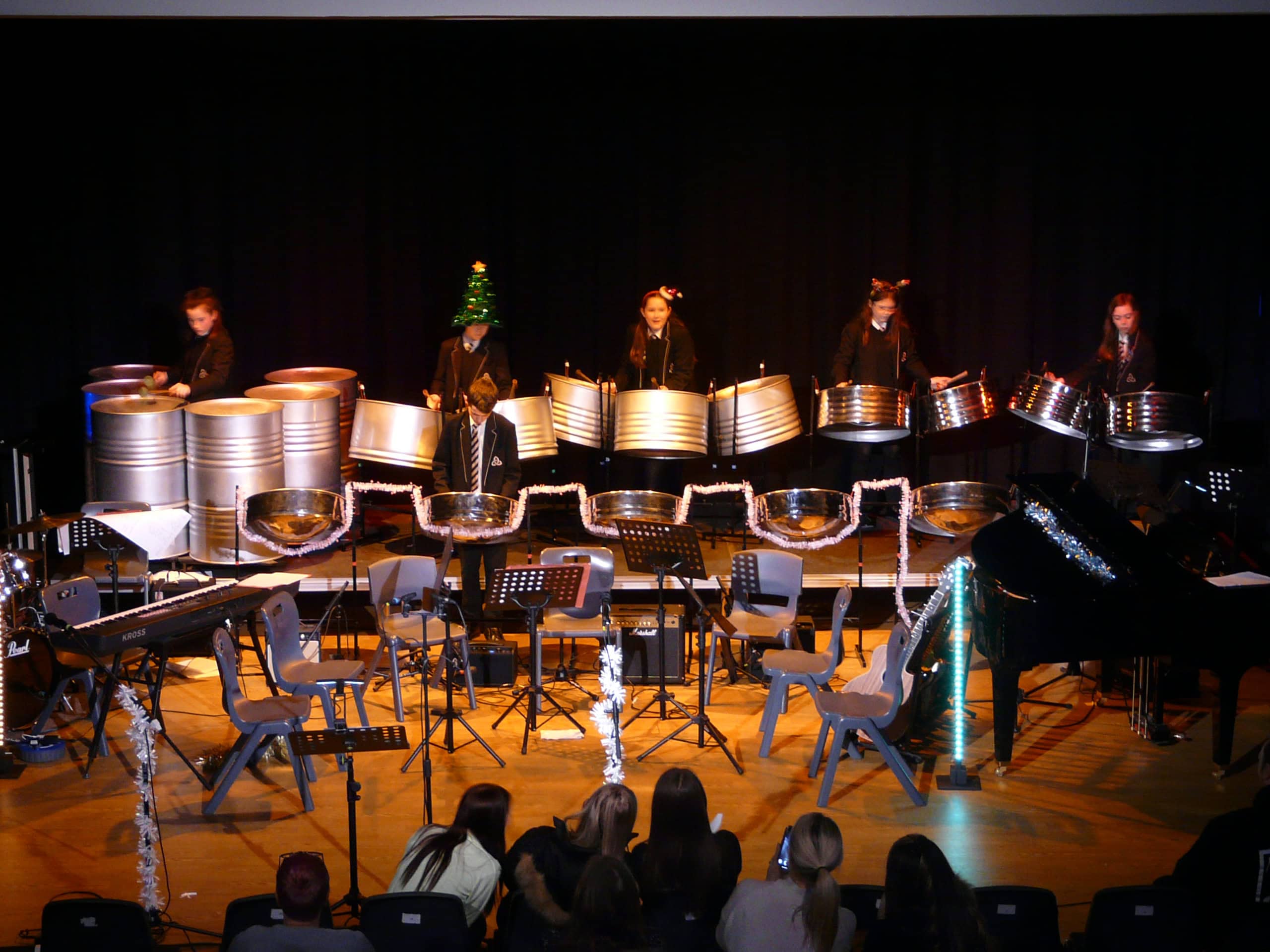 Year 7's playing drums